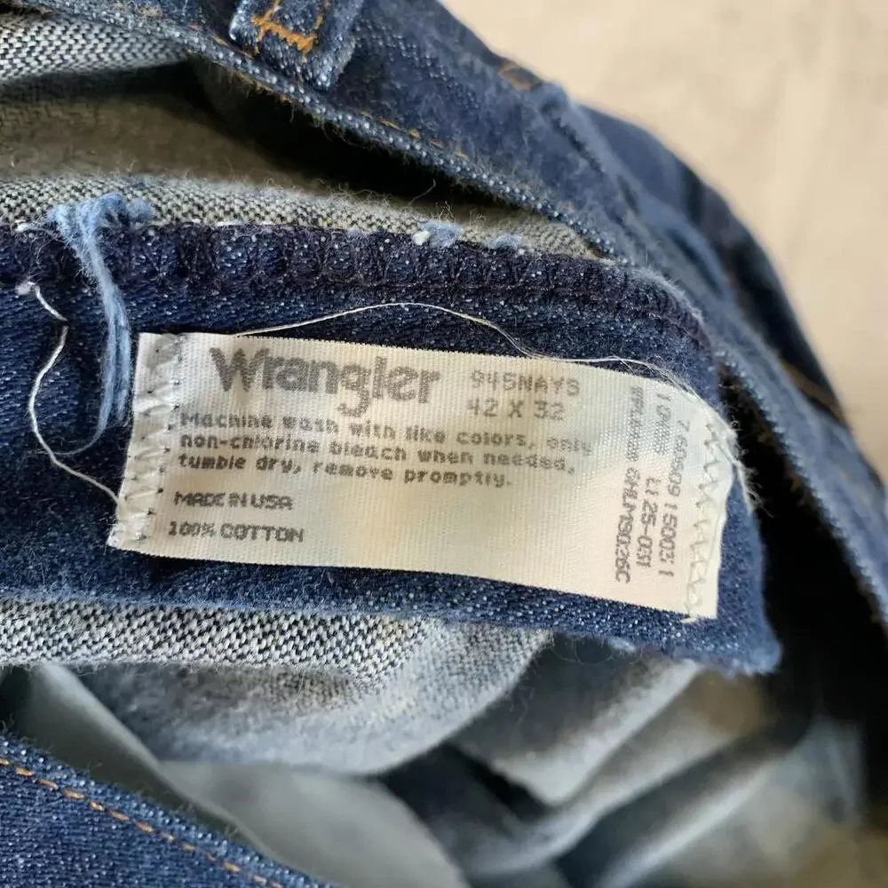 Wrangler Jeans Mens‎ Size 42x32 Blue Bootcut Cowboy Western Denim 945NAY Vintage